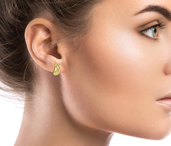 Złote kolczyki 585 diamentowane - klasyczne