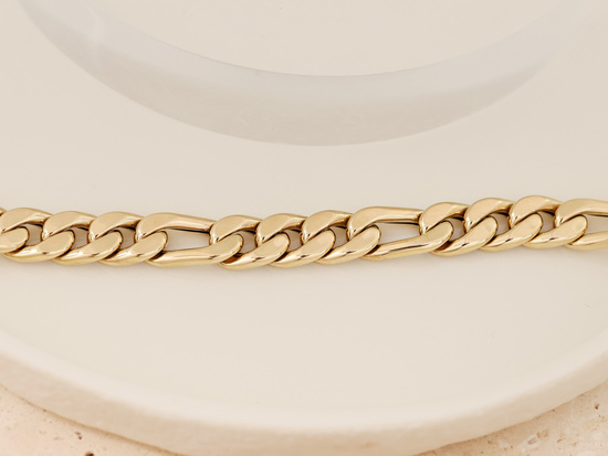 Bransoleta złota gruba męska figaro 6.4mm