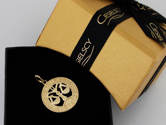 Złota zawieszka Waga zodiak