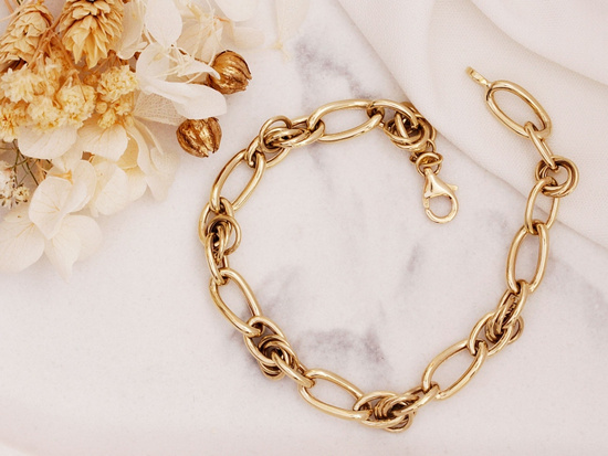Bransoletka złota łańcuszkowa z dużych ogniw