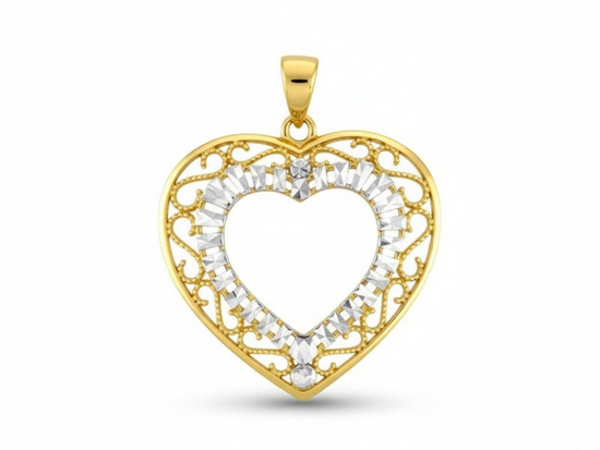 Złote duże serce zawieszka