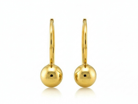 Kolczyki złote na biglu z kulką
