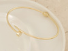 Złota sztywna bransoletka modny gwóźdź
