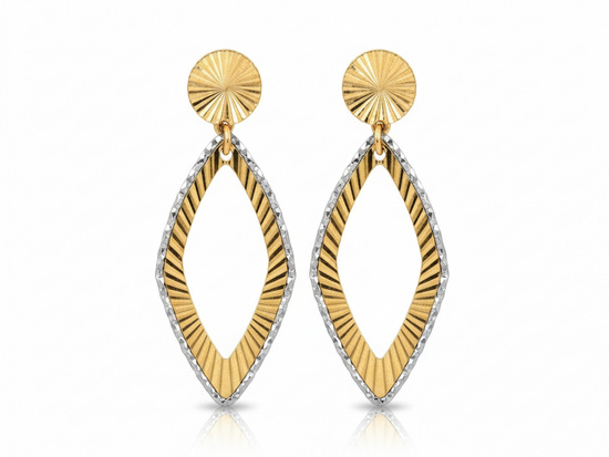 Kolczyki złote wiszące na sztyfcie