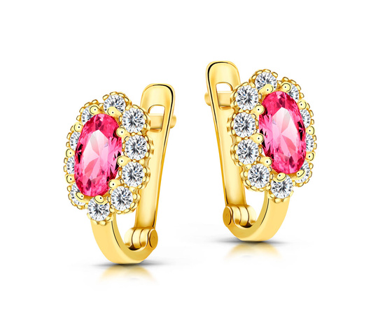 Złote kolczyki 333 dla dziewczynki - kwiatki