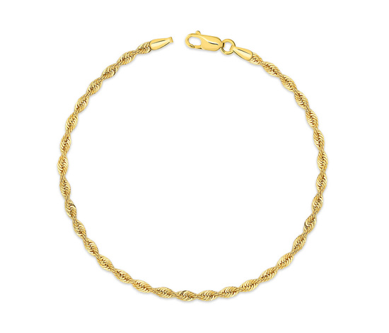 Złota bransoletka 585 kordel korda