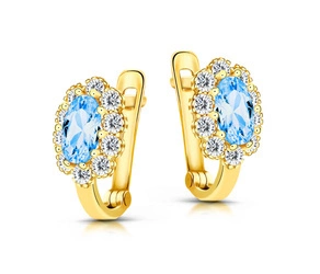 Złote kolczyki 333 dla dziewczynki - kwiatki