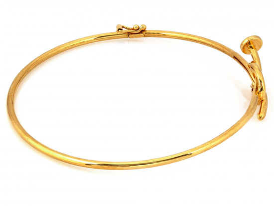 Oryginalna złota sztywna bransoletka gwóźdź