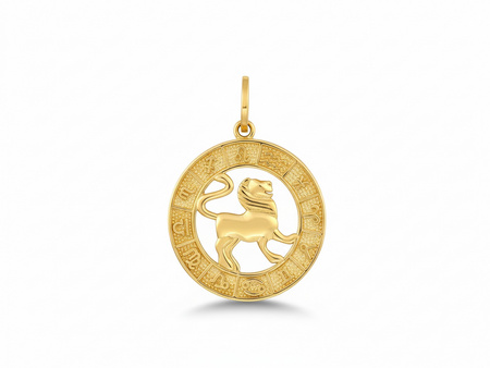 Zodiak Lew złota zawieszka wisiorek