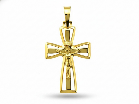 Złoty krzyżyk z postacią Jezusa Ukrzyżowanego