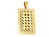 Medalik złoty prostokątny z cyrkoniami ażurowy z Matką Boską