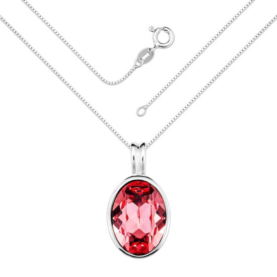 Naszyjnik srebrny 925 Swarovski - elipsa