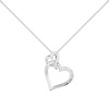 Naszyjnik srebrny 925 z diamentowymi cyrkoniami - serce, serca  