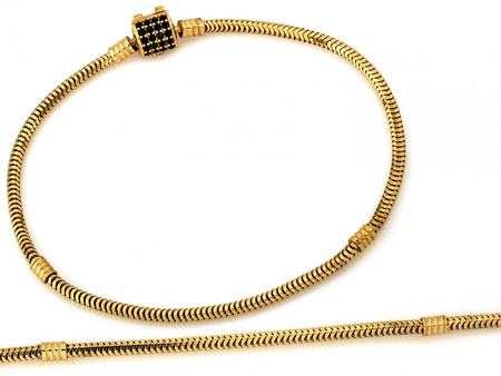 Bransoletka złota linka żmijka baza pod charmsy