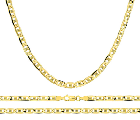 Złoty łańcuszek 585 Gucci Marina z blaszkami