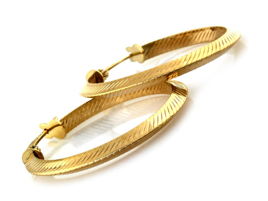 Kolczyki złote koła frezowane 25mm