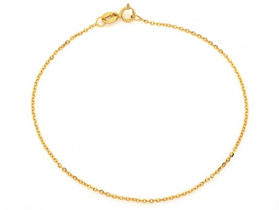 Delikatna złota bransoletka łańcuszkowa ankier 1.6mm