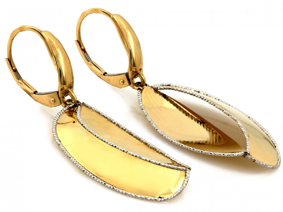 Kolczyki złote duże błyszczące owalne