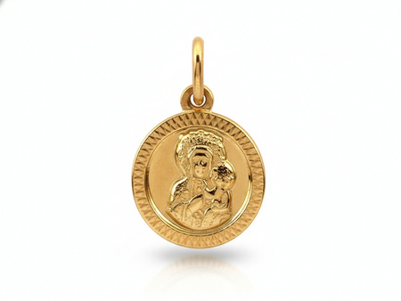 Okrągły diamentowany złoty medalik