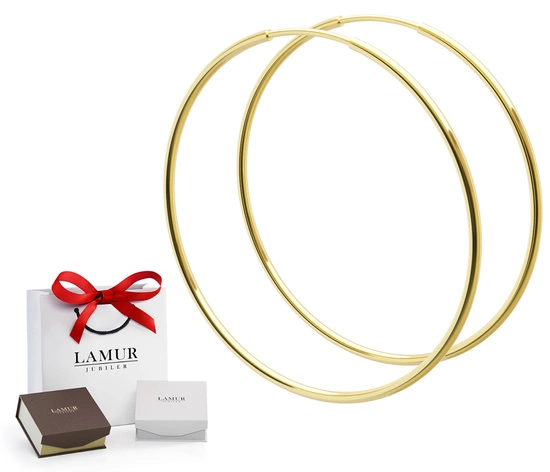 Złote kolczyki 585 koła 25 mm, szarniry