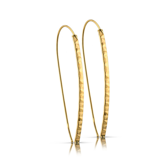 Złote kolczyki 585 nowoczesne, diamentowane