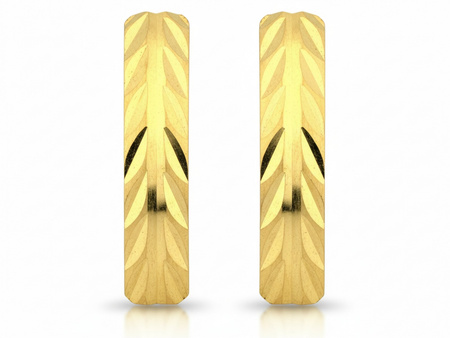 Kolczyki złote frez w jodełkę na sztyfcie