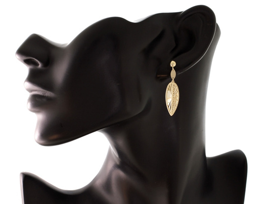 Kolczyki złote wiszące długie angielskie zapięcie na sztyfcie