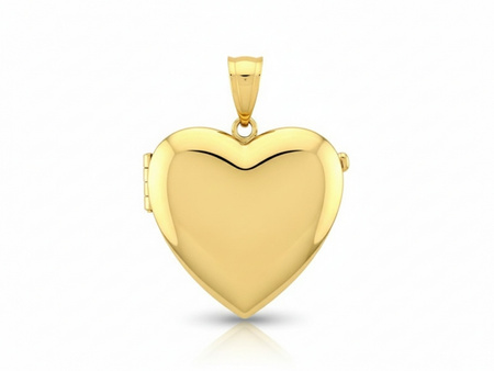 Złota zawieszka puzderko serce na fotografię