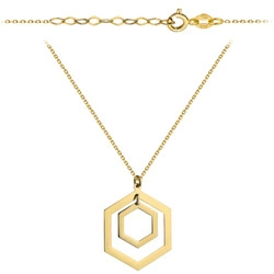 Złoty naszyjnik 585 - sześciokąty