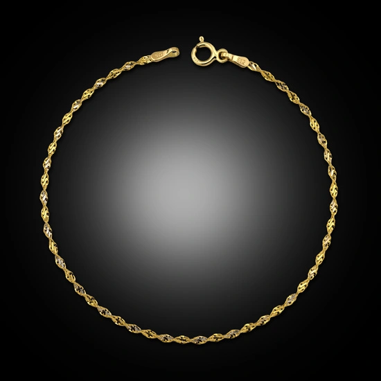 Złota bransoletka 585 finezyjny singapur 