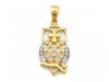 Zawieszka złota sowa z cyrkoniami