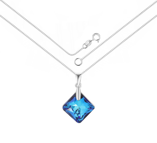 Naszyjnik srebrny 925 Swarovski - kwadrat