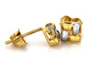 Złote kolczyki na sztyfcie kwadratowe