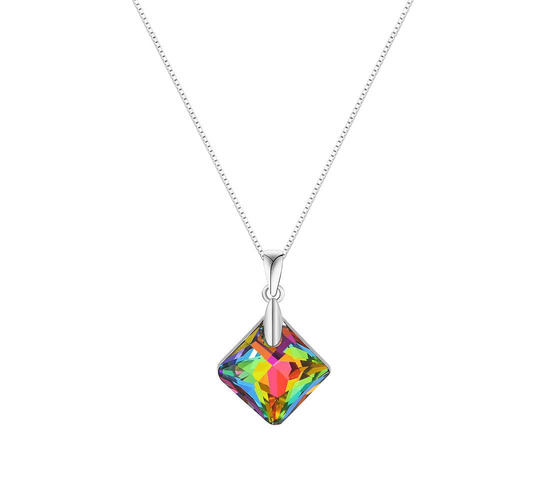 Naszyjnik srebrny 925 Swarovski - kwadrat