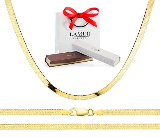 Złoty łańcuszek 585 taśma, żmijka 