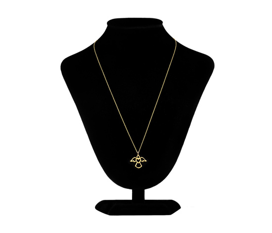 Złoty naszyjnik 585 - aniołek z serduszkiem