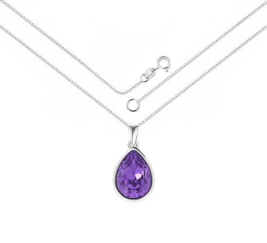 Naszyjnik srebrny 925 Swarovski - owalny