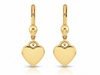 Kolczyki złote z wiszącym sercem angielskie