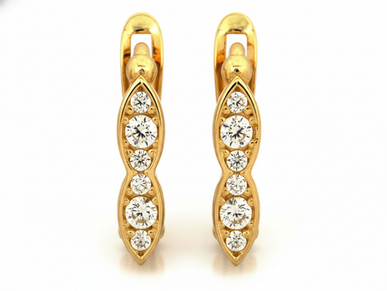 Złote kolczyki delikatne angielskie dyskretne