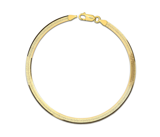 Złota bransoletka 585 elegancka taśma, żmijka