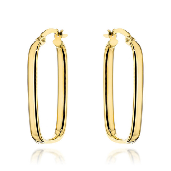 Złote kolczyki 585 gładkie owalne koła