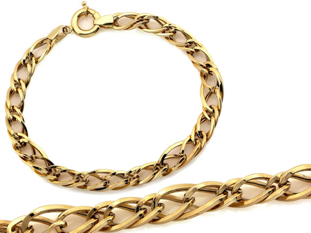 Złota bransoletka gruby łańcuch oryginalny splot