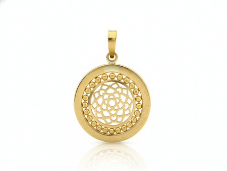 Zawieszka złota okrągła ażurowa