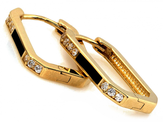 Kolczyki złote geometryczne koła angielskie