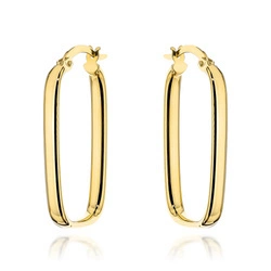 Złote kolczyki 585 gładkie owalne koła 