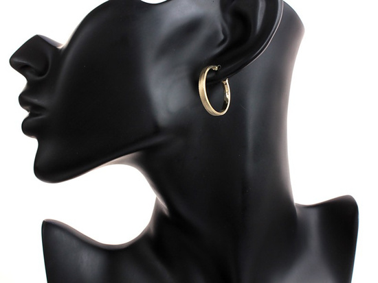 Kolczyki koła złote zdobione frezowane 30mm