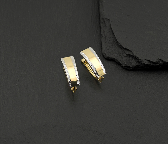 Złote kolczyki 375 diamentowane - klasyczne