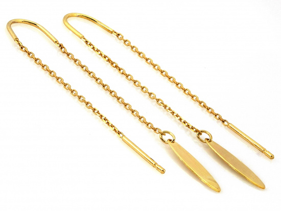 Kolczyki złote wiszące przeciągane długie
