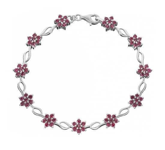 Bransoletka srebrna 925 z 77 naturalnymi afrykańskimi rodolitami