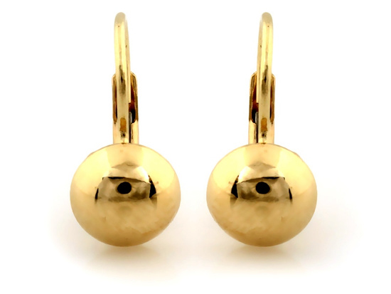 Kolczyki złote jak pinezki na zapięciu angielskim